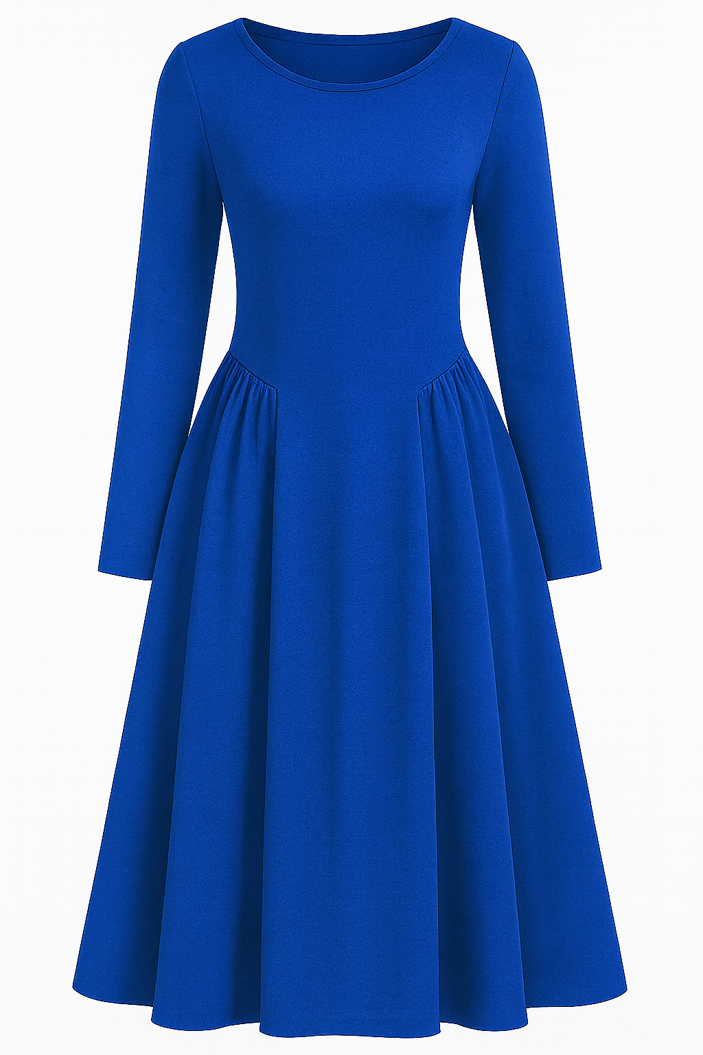 Damen Midikleid mit langen Ärmeln und A-Linie