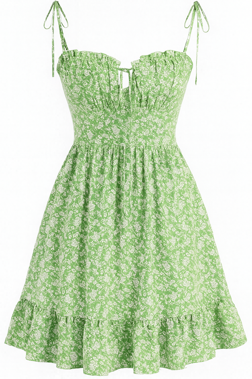 Damen Sommerkleid mit Spaghettiträgern und Blumenprint