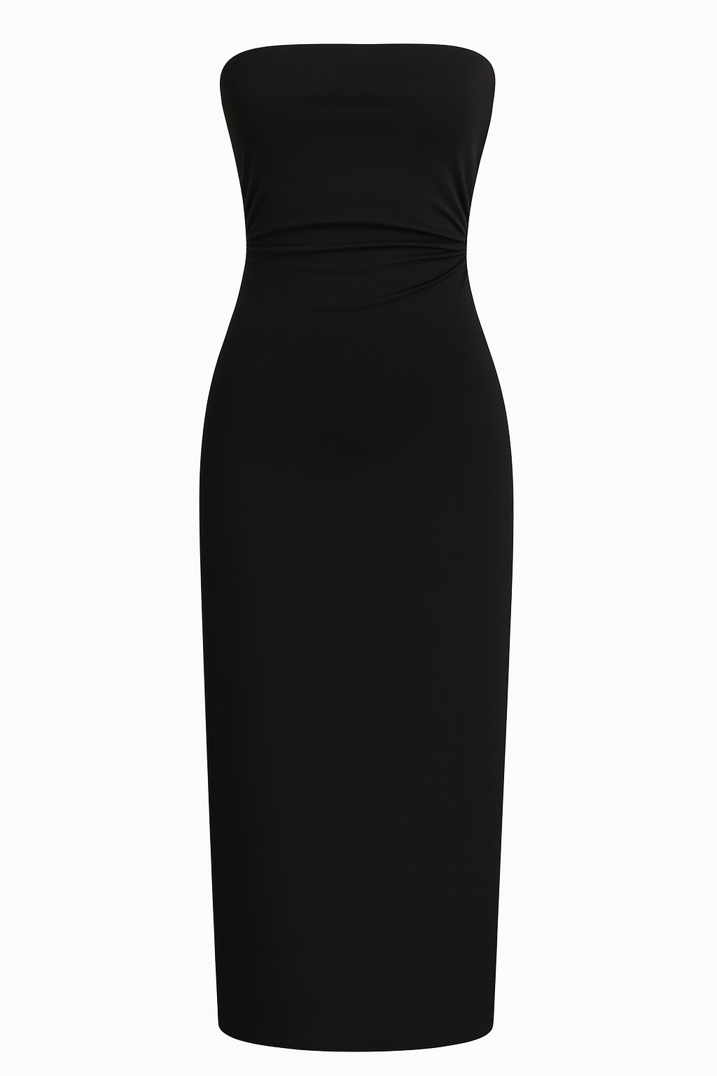 Damen Bandeau-Midikleid mit Raffung und figurbetontem Schnitt