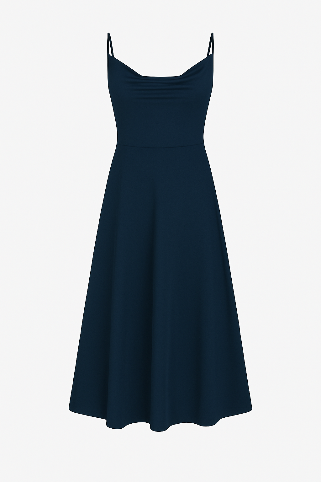 Damen Midikleid mit Spaghettiträgern und gerafftem Ausschnitt