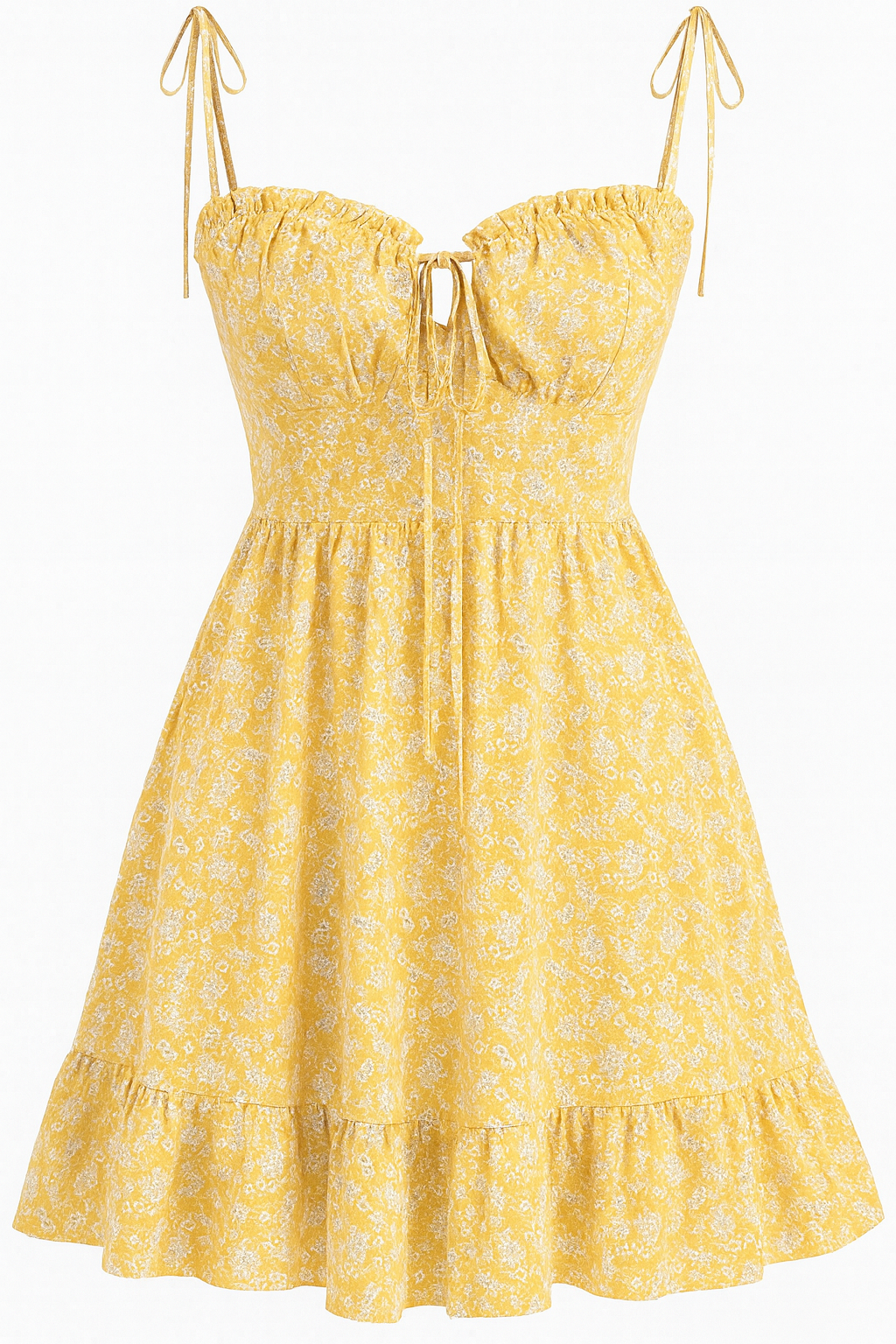 Damen Sommerkleid mit Spaghettiträgern und Blumenprint