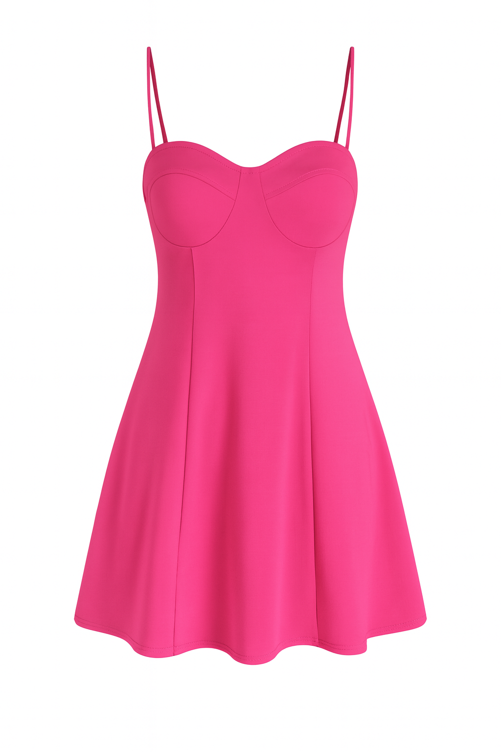 Damen Minikleid mit Spaghettiträgern und ausgestelltem Rock