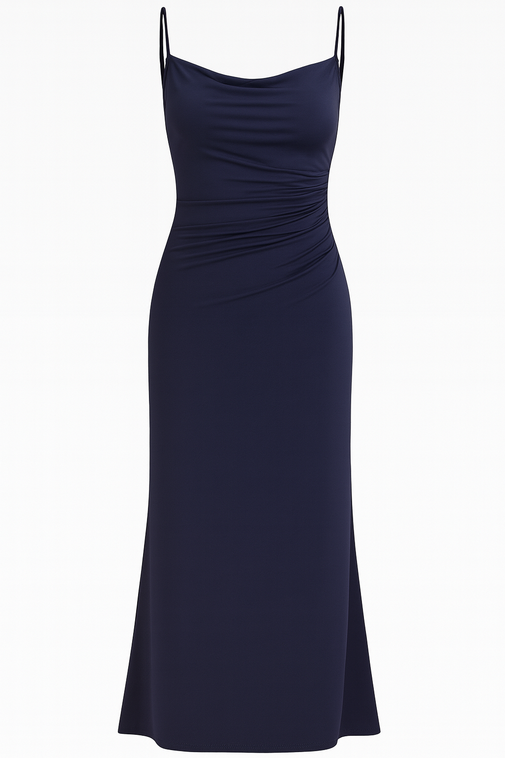 Damen Maxikleid mit Wasserfallausschnitt und Spaghettiträgern