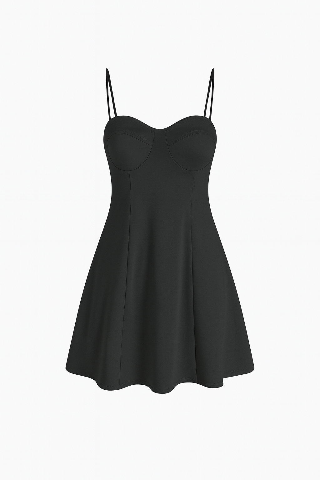 Damen Minikleid mit Spaghettiträgern und ausgestelltem Rock