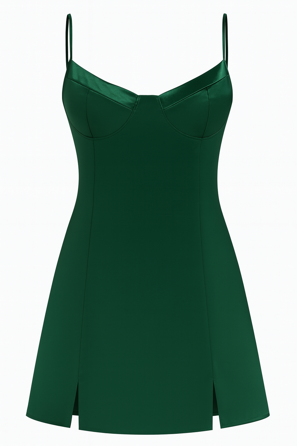 Damen Minikleid mit Spaghettiträgern und Schlitzsaum